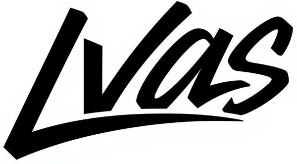 Black 'LVAS' logo on a white background