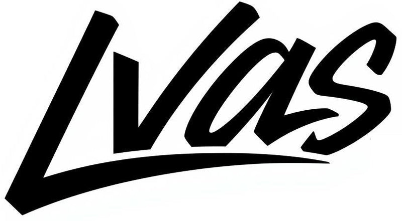 Black 'LVAS' logo on a white background